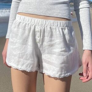 KEIRA LINEN LACE SHORTS